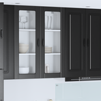 Wall Glass Cabinet PORTO Black 40 x 31 x 100 cm Engineered Wood