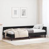 Corner Bed Frame Black 90 cm x 190 cm VelvetandPlywood - Front View