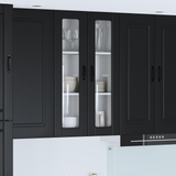 Wall Glass Cabinet PORTO Black 60 x 31 x 100 cm Engineered Wood