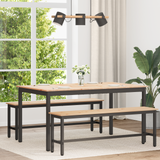Dining Table Natural 150 x 90 x 75 cm Solid Pine Wood - Side View