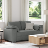 Loveseat Sofa Dark Grey 160 cm Fabric - Front View