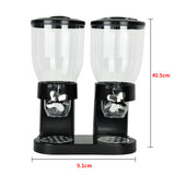 TOQUE Double Cereal Dispenser Dry Food Black - Front View