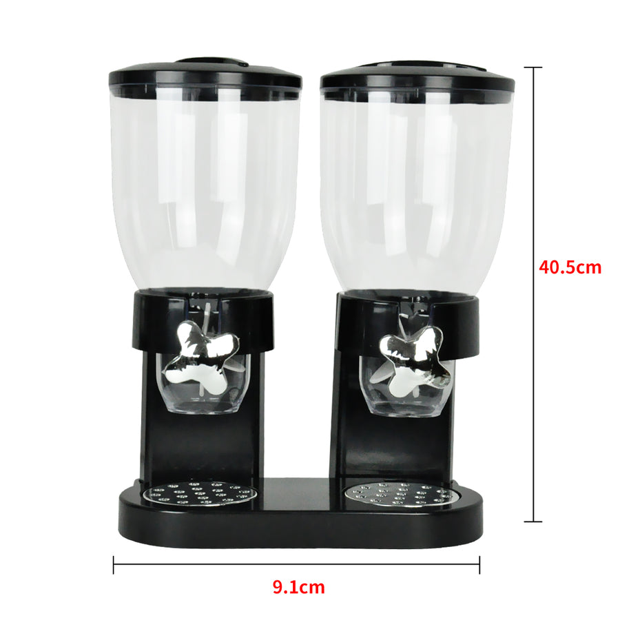 TOQUE Double Cereal Dispenser Dry Food Black-2006733302156890114