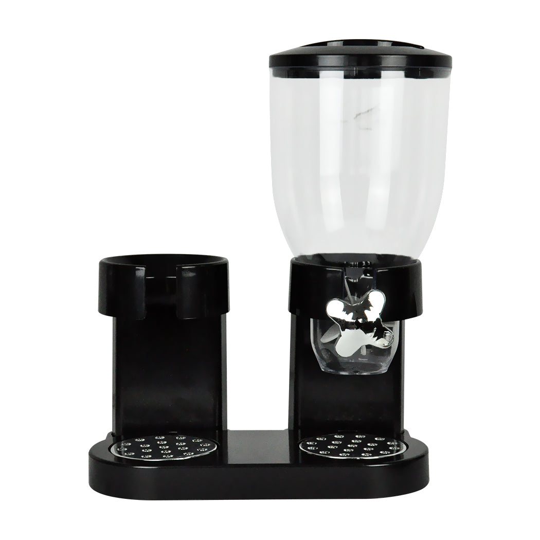 TOQUE Double Cereal Dispenser Dry Food Black-2006733302156890116