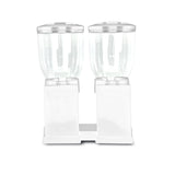 Double Cereal Dispenser Dry Food Storage Container White - Side View