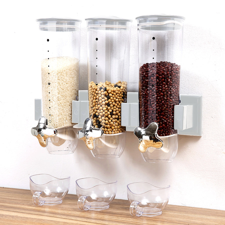 Wall Mounted Triple Cereal Dispenser