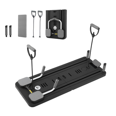 Everfit Pilates Board Foldable Reformer Multi Functional Exercise Trainer Black