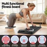 Everfit Pilates Board Foldable Reformer Multi Functional Exercise Trainer Black - 45-Degree Angle