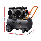 Giantz 50L Air Compressor 200L/min 3.0HP Oil-Free Quiet Electric Portable Air Inflator - Front View