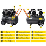 Giantz 50L Air Compressor 200L/min 3.0HP Oil-Free Quiet Electric Portable Air Inflator - Top-Down View