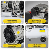 Giantz 24L Air Compressor Quiet 0.75HP Oil-Free Portable Tyre Inflator 40L/Min - Rear View