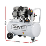 Giantz 30L Air Compressor Quiet 0.75HP Oil-Free Portable Tyre Inflator 40L/Min - Front View