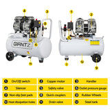 Giantz 30L Air Compressor Quiet 0.75HP Oil-Free Portable Tyre Inflator 40L/Min - Top-Down View
