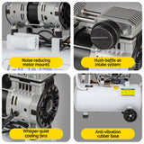 Giantz 30L Air Compressor Quiet 0.75HP Oil-Free Portable Tyre Inflator 40L/Min - Rear View
