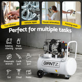 Giantz 30L Air Compressor Quiet 0.75HP Oil-Free Portable Tyre Inflator 40L/Min - Close-Up Angle