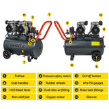 Giantz 50L Air Compressor Quiet 3.0HP Oil-Free Portable Tyre Inflator 200L/Min - Top-Down View