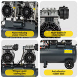 Giantz 50L Air Compressor Quiet 3.0HP Oil-Free Portable Tyre Inflator 200L/Min - Rear View