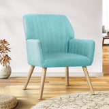 Oikiture Armchair Fabric Couches Blue - Top-Down View