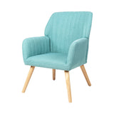 Oikiture Armchair Fabric Couches Blue - Front View