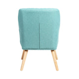 Oikiture Armchair Fabric Couches Blue - Low Angle