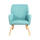 Oikiture 2x Armchair Lounge Sofa Chair Fabric Blue