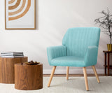 Oikiture 2x Armchair Lounge Sofa Chair Fabric Blue