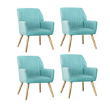 Oikiture 4x Armchair Lounge Sofa Chair Fabric Blue