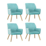 Oikiture 4x Armchair Lounge Sofa Chair Fabric Blue