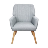 Oikiture Armchair Lounge Sofa Chair Fabric Accent Chairs Armchairs Couches Grey