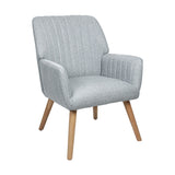 Oikiture Armchair Lounge Sofa Chair Fabric Accent Chairs Armchairs Couches Grey