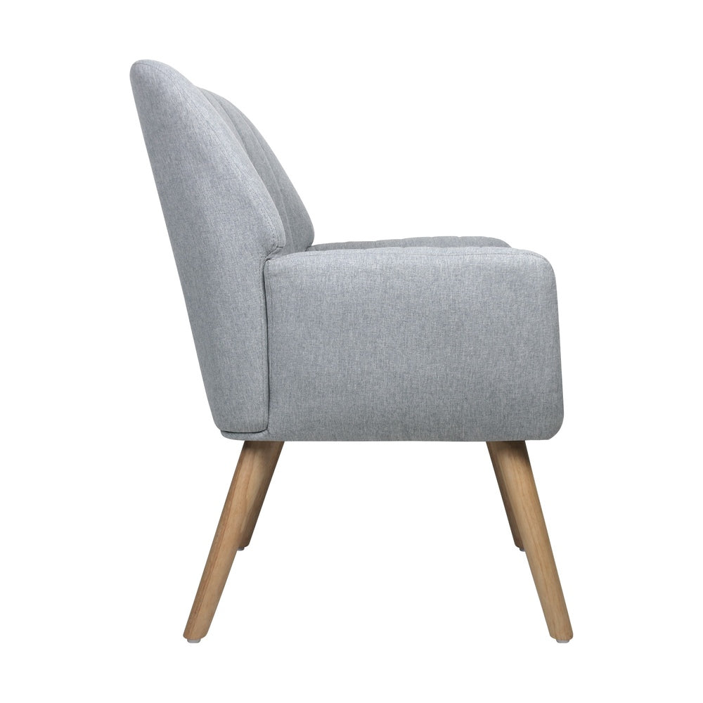 Oikiture Armchair Lounge Sofa Chair Fabric Accent Chairs Armchairs Couches Grey