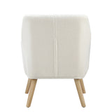 Oikiture Armchair Lounge Sofa Chair Sherpa Couches White - Front View