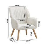 Oikiture 2x Armchair Lounge Sofa Chair Sherpa White