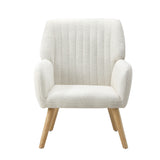 Oikiture 3x Armchair Lounge Sofa Chair Sherpa White
