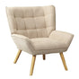 Oikiture Armchair Fabric Upholstered Tub Chair Beige