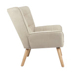 Oikiture Armchair Fabric Upholstered Tub Chair Beige, image 4