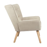 Oikiture Armchair Fabric Upholstered Tub Chair Beige - Top-Down View