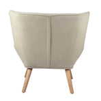 Oikiture Armchair Fabric Upholstered Tub Chair Beige, image 2
