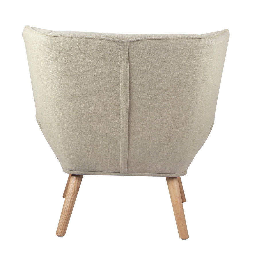 Oikiture Armchair Fabric Upholstered Tub Chair Beige, image 2