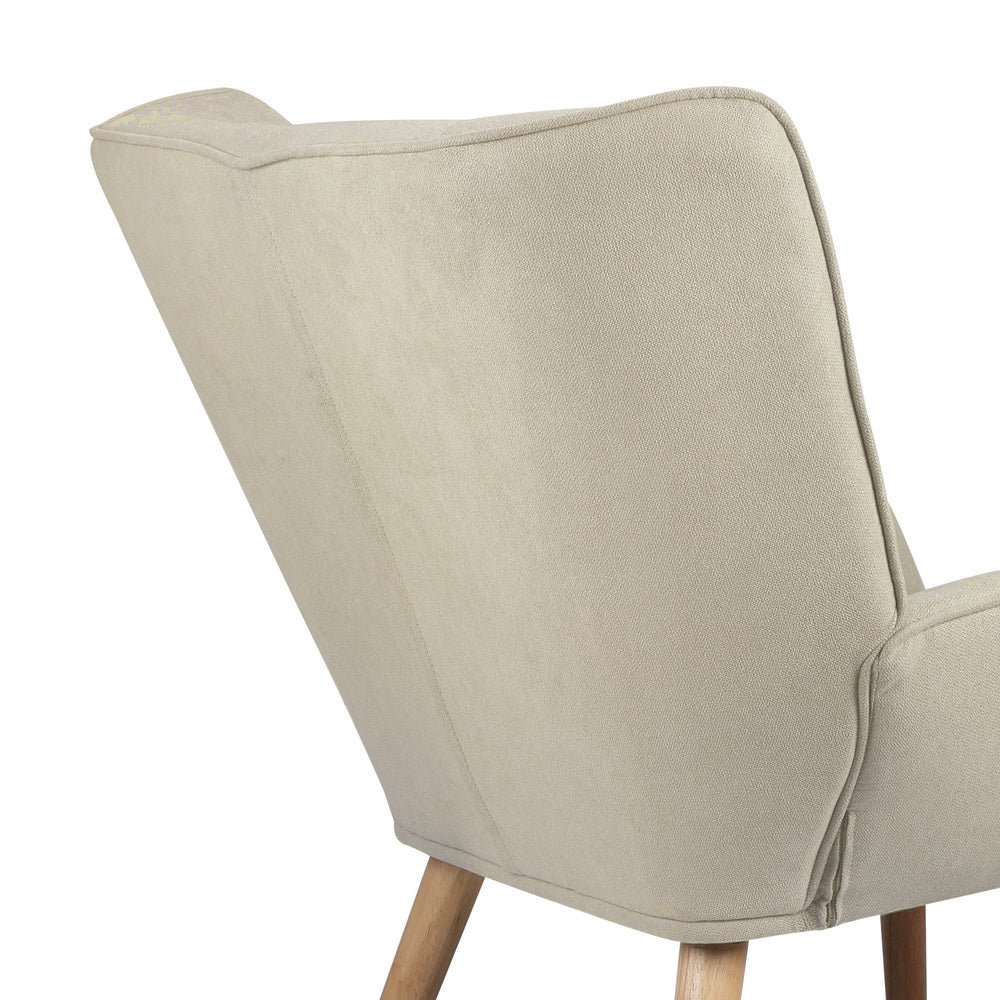 Oikiture Armchair Fabric Upholstered Tub Chair Beige