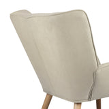 Oikiture Armchair Fabric Upholstered Tub Chair Beige - Extra Image