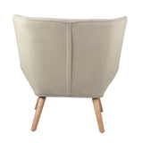 Oikiture 3x Armchair Sofa Lounge Fabric Upholstered Tub Beige - Rear View