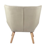 Oikiture 4x Armchair Sofa Lounge Fabric Upholstered Tub Beige