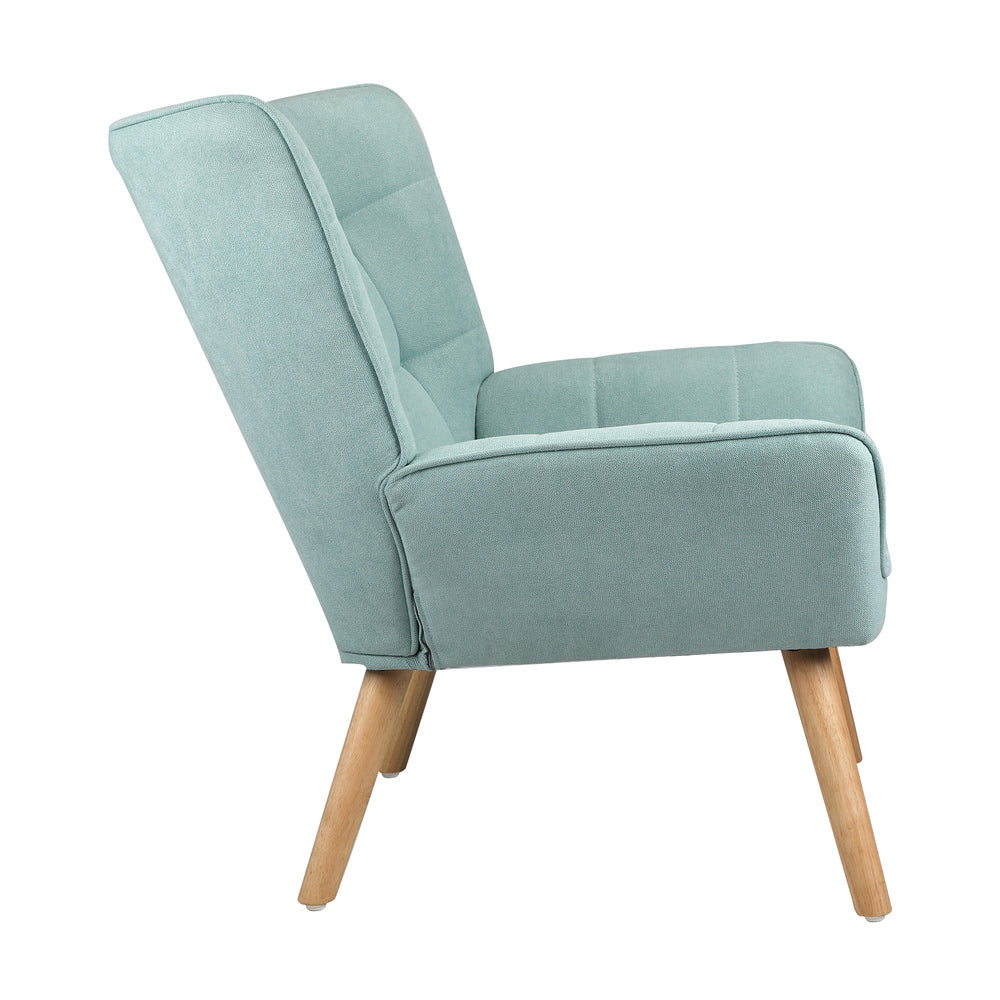 Oikiture Armchair Fabric Upholstered Tub Chair Blue