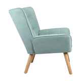 Oikiture Armchair Fabric Upholstered Tub Chair Blue - Top-Down View