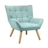 Oikiture 2x Armchair Sofa Lounge Fabric Upholstered Tub Blue - Top-Down View