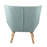 Oikiture 2x Armchair Sofa Lounge Fabric Upholstered Tub Blue - 45-Degree Angle