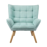 Oikiture 4x Armchair Sofa Lounge Fabric Upholstered Tub Blue