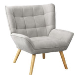 Oikiture Armchair Fabric Upholstered Tub Chair Grey