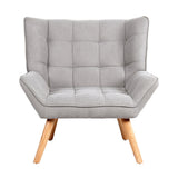 Oikiture Armchair Fabric Upholstered Tub Chair Grey